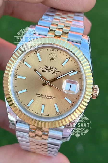 Rolex Datejust 41 Two Tone Sarı Kadran Index