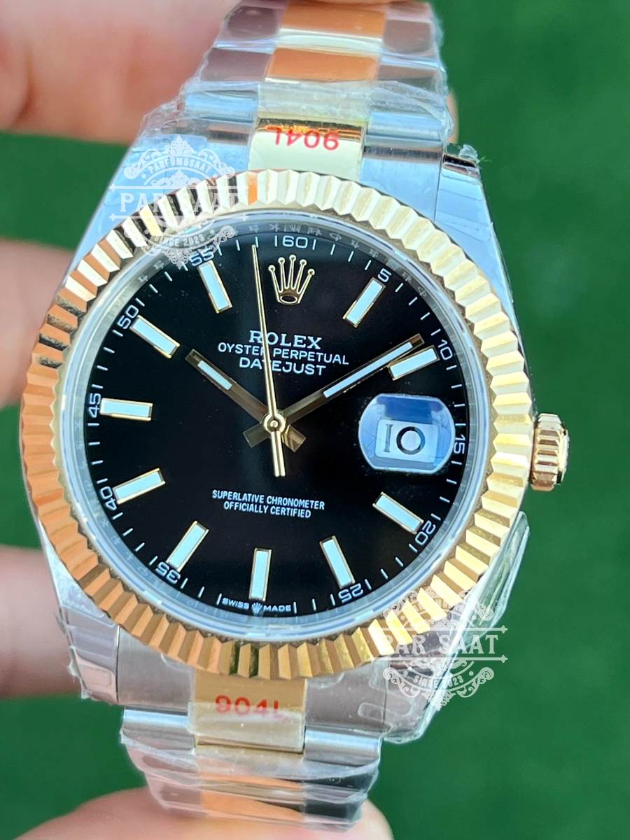 Rolex Datejust Two Tone Gold Siyah Kadran Oyster Rolex Datejust Two Tone Gold Siyah Kadran Oyster