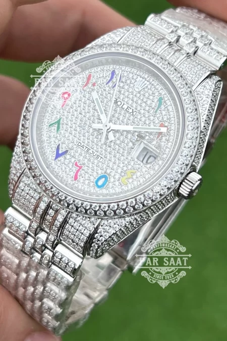 Rolex Datejust Taşlı Saat Superclone