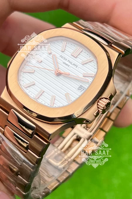 Patek Philippe Nautilus Rose Altın Beyaz Kadran