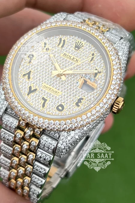 Rolex Datejust Taşlı Arap Rakamlı Saat