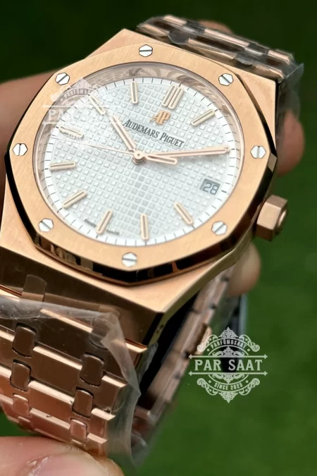 AP Royal Oak Rose Gold Beyaz Kadran 15500ST