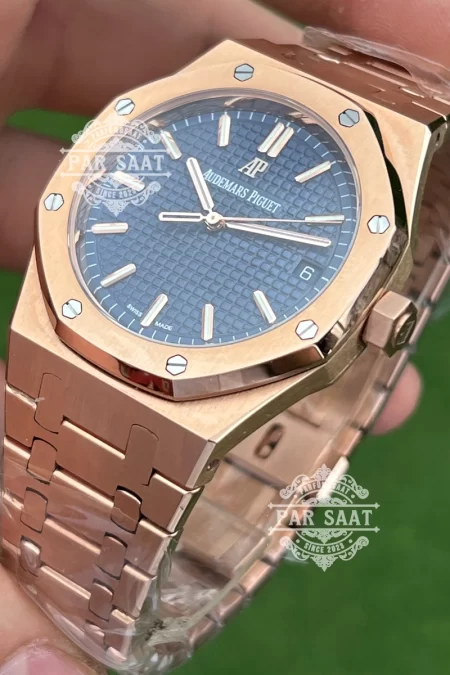 AP Royal Oak Rose Gold Mavi Kadran 15500ST Eta Saat