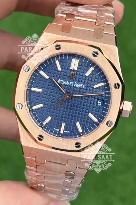 AP Royal Oak Rose Gold Mavi Kadran 15500ST Eta Saat