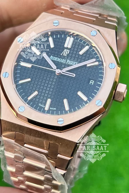 AP Royal Oak Rose Gold Siyah Kadran 15500ST Eta Saat
