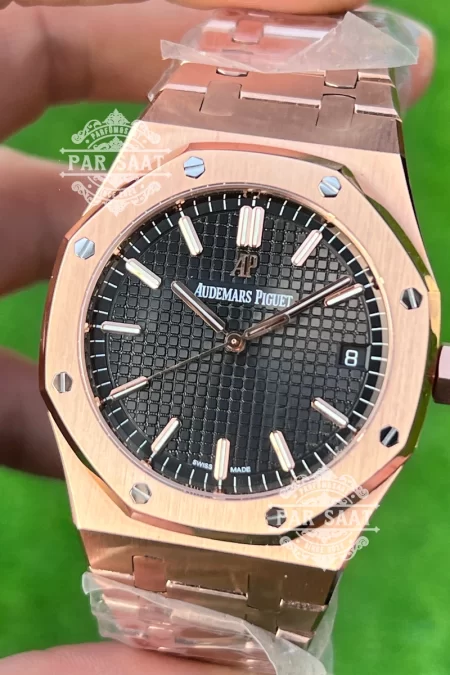 AP Royal Oak Rose Gold Siyah Kadran 15500ST Eta Saat