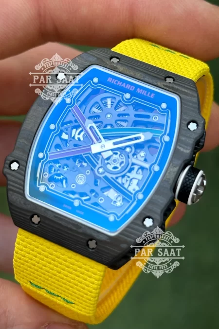 Richard Mille RM 67-02 İnce Bez Sarı Kordonlu Saat